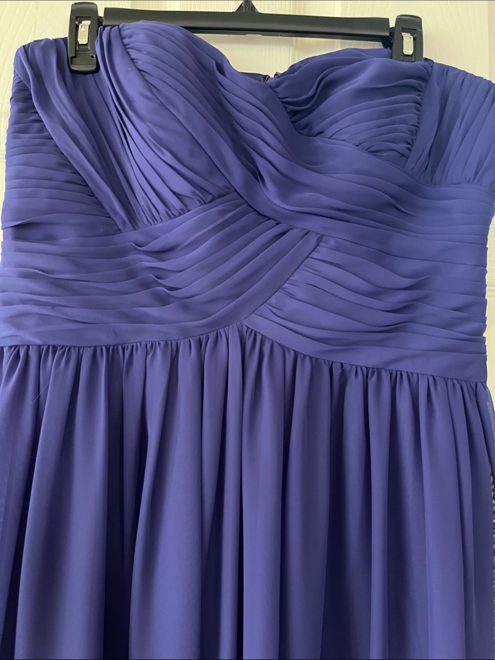 JS Boutique Strapless Purple Chiffon Gown - Picture 2 of 5